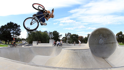Invert air at New Knox skate park in Melbourne. Still from my last edit https://vimeo.com/40582635