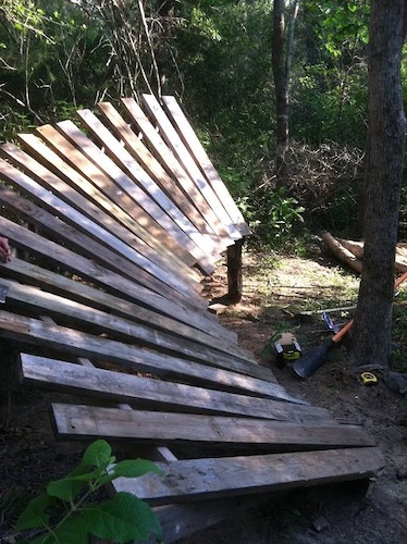 elevated wooden berm type thing