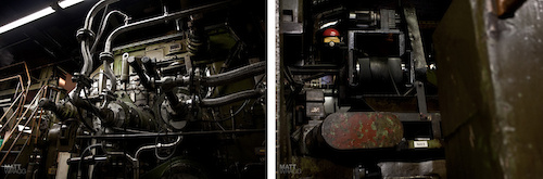 Detail shots of the pressing machine.