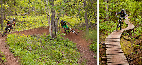 AaronRogers and Andrew Shandro riding in Copper Harbor