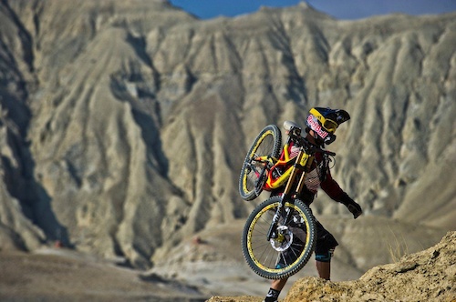 Darren Berrecloth, hike &amp; bike during the shooting of "Where the Trail Ends" in Nepal