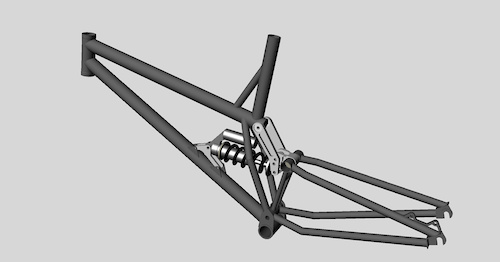 i will be adding this linkage to this frame that i built a while ago. the two settings give both a different progression rate and different geometry