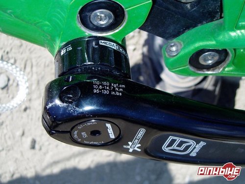 Torque specs are etched right into the crank arm so that you know exactly how tight those bolts should be.