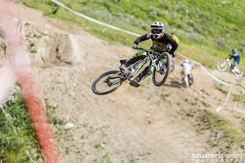 Rosmy throwing some massive whip during the whip contest at Crankworx les deux Alpes!!