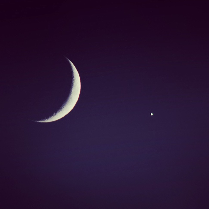 The Moon and Venus from my house last night.