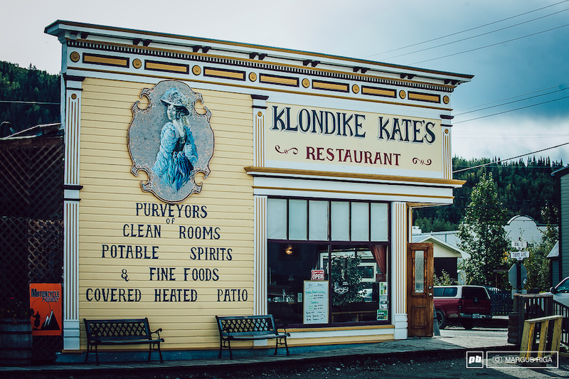 Klondike Kates. This is where we stayed. The food here was honestly the best food I've ever had, anywhere. Our last morning was when we got taken to ride the new trail up on the Dome with Marshall, Trae, Charles, and the rest of the local boys. It was inspiring to see their excitement but also an insanely unique experience to ride fresh singletrack on new age fancy bikes but then roll directly into this back to the past, Klondike gold rush town. It reminded me of Bralorne in the Chilcoltins, or Sandon in the Slocan Valley......except not even close to a ghost town! Truly a memorable experience. And the best part is that the Yukon Government has a couple of programs set up to help communities like Dawson fund these sorts of trail building projects. As many of the local MTB youth are Tr’ondëk Hwëch’in Citizens they are also getting tremendous support for the First Nations government to keep the program going. The Dawson City region has endless possibilities and Alex Brook and the gang hope by Autumn of next year to have three main trails from summit to town, with lots of short connector trail in between. They hope to incorporate existing trails and tote roads into the trail system. Once they have enough of the trail network in place, and all are adequately signed, they plan to join forces with Whitehorse and Carcross to promote the entire Yukon as a destination for MTB. There are also some amazing trails and tote roads that lead from Dawson, via the Second Dome, up into the Tombstones that will surely make for some great long distance rides, with lots of relics from the Gold Rush along the way.