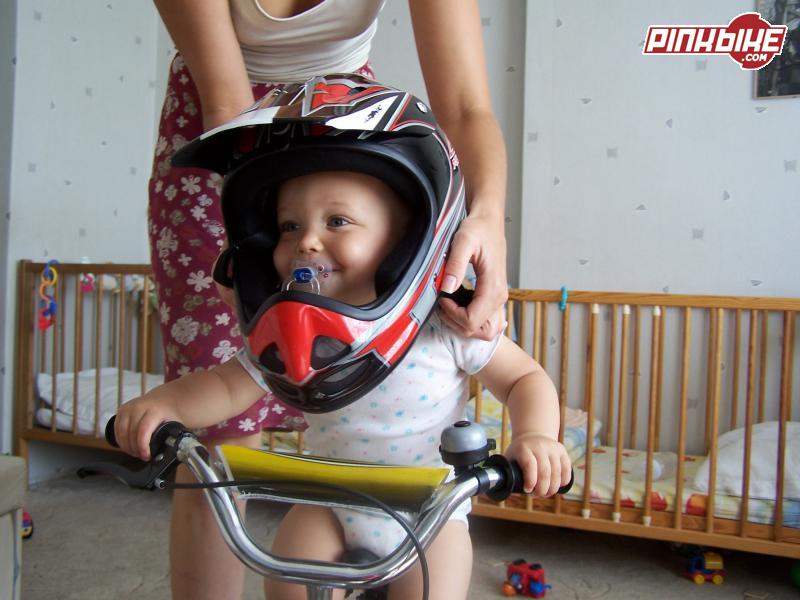 one of my two little bikers:) 
(age - 15 months)