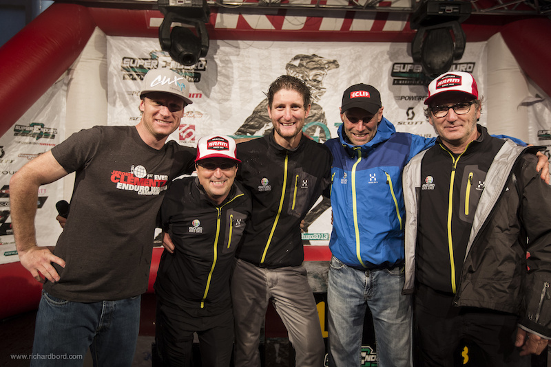 The men behind the Enduro World Series, year 1, including Darren Kinnaird, Enrico Guala, Chris Ball, Fred Glo and Franco Monchiero.