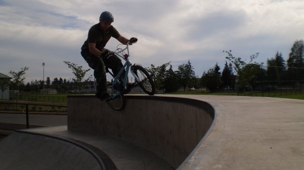 Feeble down the curved ledge