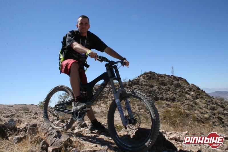 We have ran into Daniel the past two seasons.  He was having a blast at Bootleg Canyon.  He is from Medelilini Columbia and was testing a new Santa Cruz V-10.