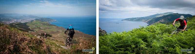 Riding on the Basque coast greener than the Pyrenees but still long long singletrack descents.