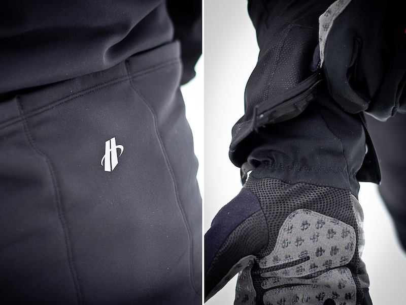 Rear pockets and zippered cuffs.