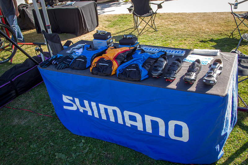 Shimano goodies on display….. Hydration packs and optics are new products that Shimano is now offering.