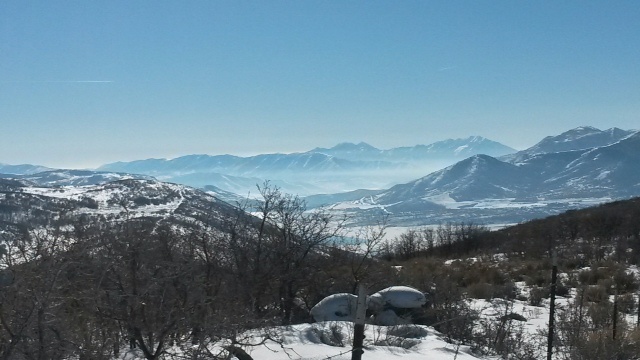 I took this picture from a snowmobile of the canyons, near Park City, Utah.