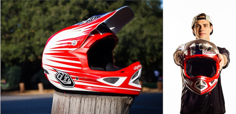 L Troy Lee Designs TLD D2 Cycling MTB Superstar Red White Blue Gloss Helmet M 