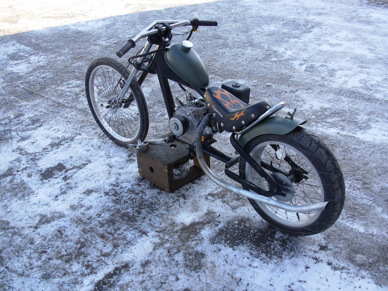 custom motorized chopper bicycle