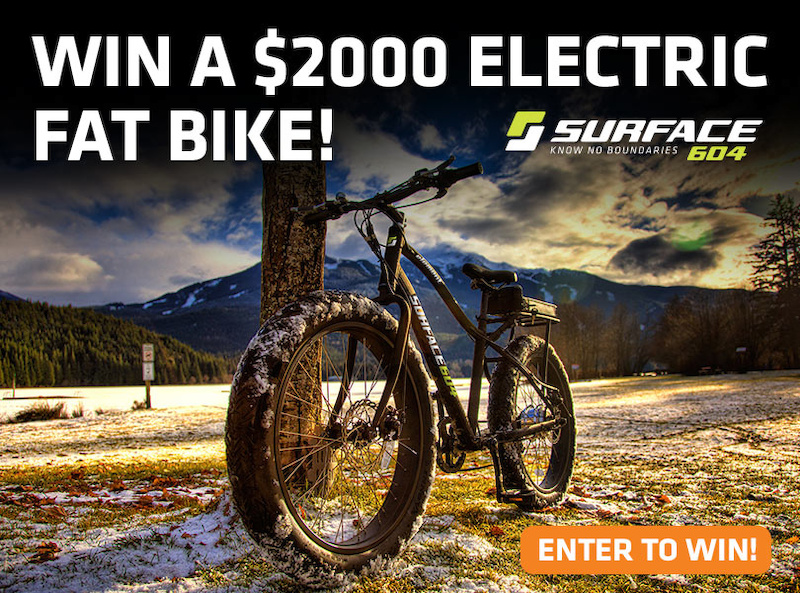 We've teamed up with Mtbr.com for offer you this official #giveaway for a chance to WIN New Surface 604 Element Electric Fat Bike $2000 Value #fatbike
http://www.mtbr.com/surface604contestcrx.aspx