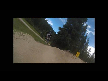 Corner drop leading to 300 yd. walk access road. Trestle Bike Park 9-2013