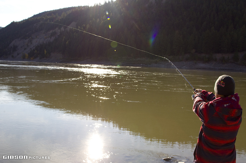 description: Darren Berrecloth fishing along the Fraser River.