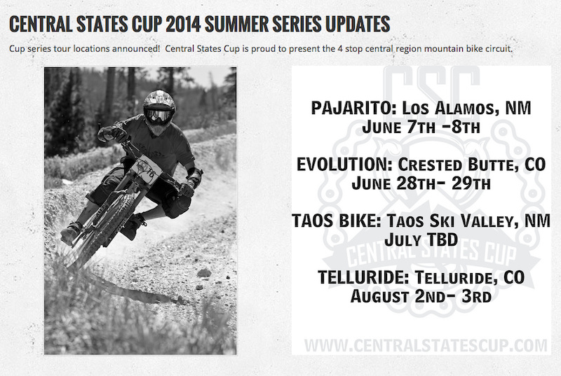 Schedule for the Central States Cup 2014 Follow them on Pinkbike http://www.pinkbike.com/u/central-states-cup/
bookmark centralstatescup.com!