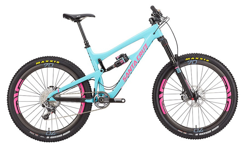 teal and pink bike