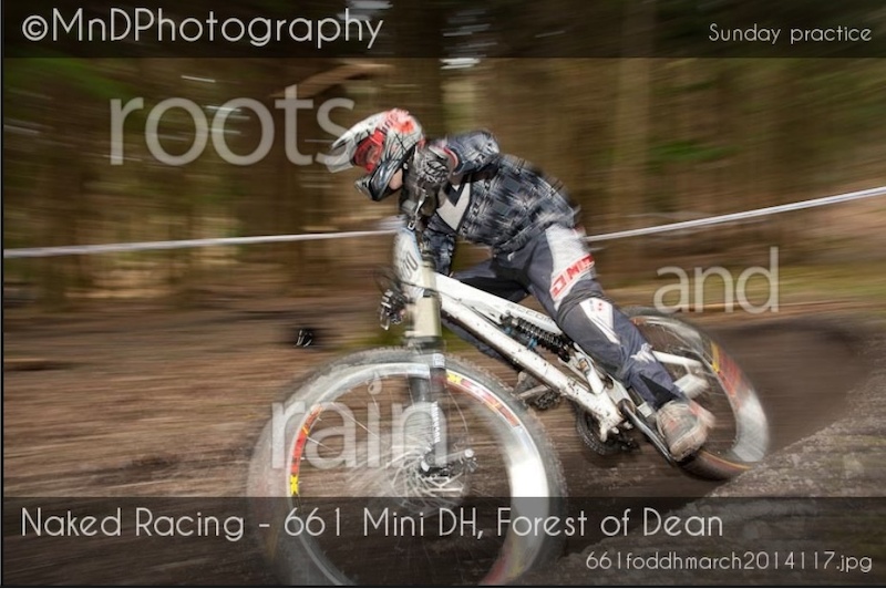 Me going round a berm at the 661 mini downhill Forest of Dean