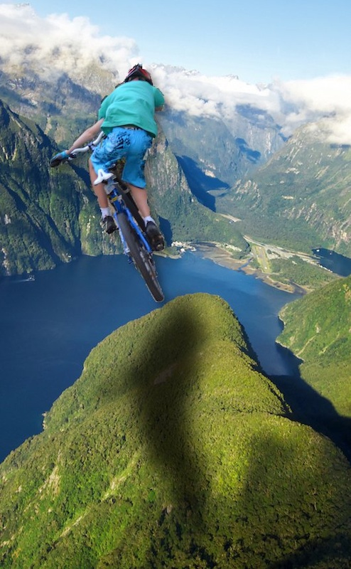 A quick little photoshop of me dropping off at Queenstown lake.