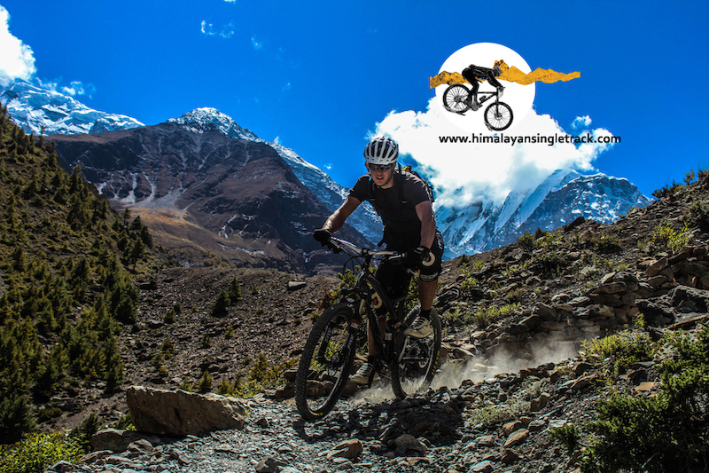Heading down the single track during an acclimatization loop from Manang on the eastern side of the Annapurna Circuit.