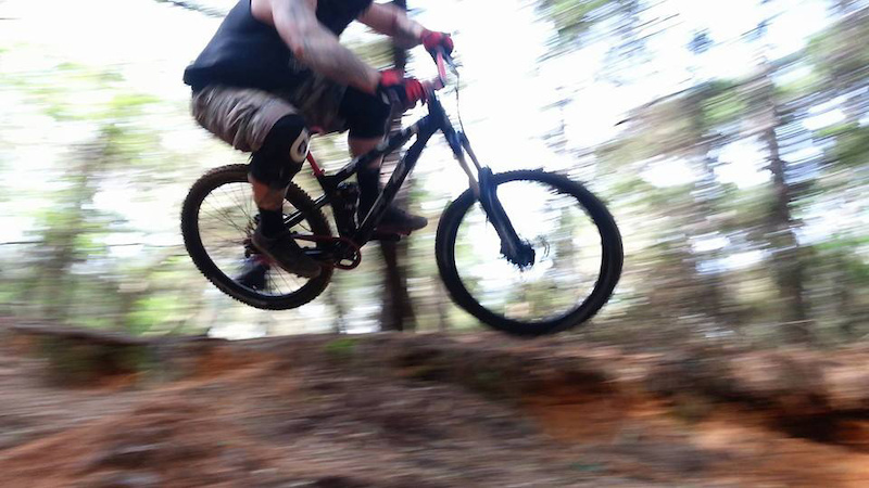 Downhill trail in Pensacola, from the highway to the bay. Yes, I said downhill trail, in Florida. Fast, fun, good time for as downhill as we can get here in P'cola. Right at 300 yds of tree dodging, zig-zagging, shelf dropping, gravity assisted fun. No pedaling required.