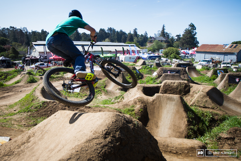 Dropping in at the 2014 Santa Cruz Mountain Bike Festival in Aptos, CA.