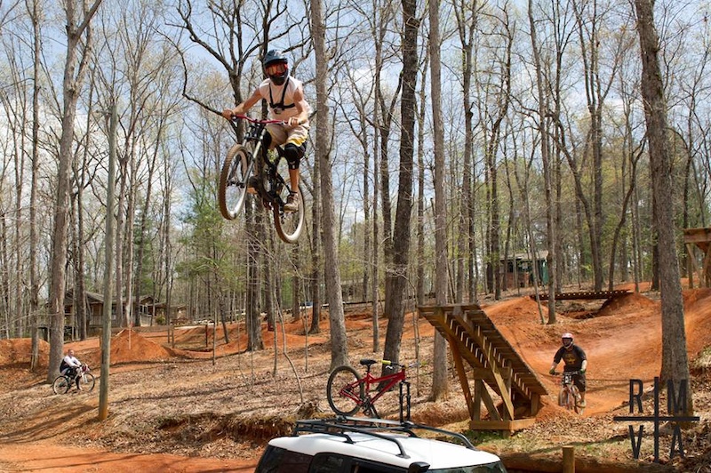 Sending It off The Cannon with a look-down at Hilltop Bike Park!