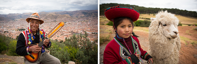 As we arrived to the cross-topped hill overlooking Cusco we met this fellow singing and strumming the guitar and within mintues this little girl and her Llama approached giving the oppertunity for an awesme groupl photo with some real locals. 9