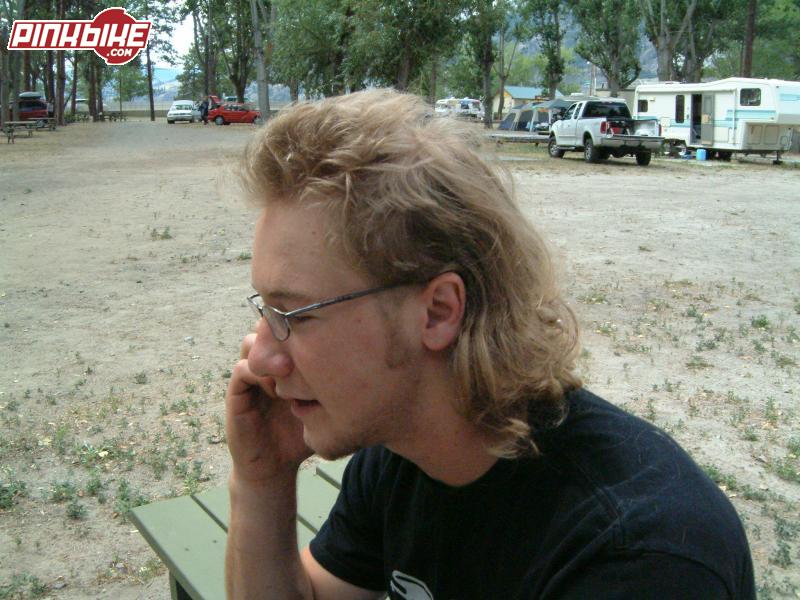 Jared sportin that great lookin mullet. Note, the trailor in the pic is not his home..