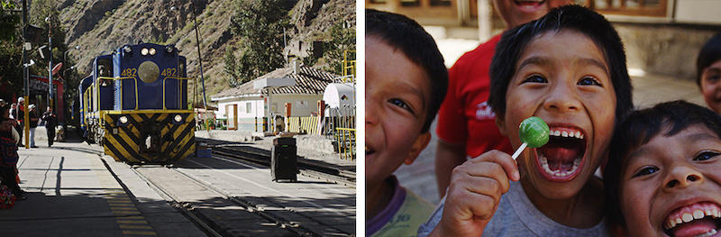 Passing some youth on the way to Machu Picchu. These kids were excited about life to say the least.