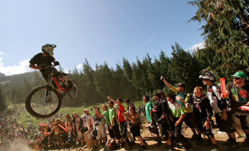 Mark gets sideways  for the crowd during the World Whip Offs.