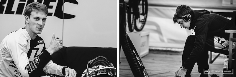Martin Maes may have beaten Loris today in a World Cup DH but Loris beat Martin in an EWS race last year so as far as we can reckon they are even regardless of racing discipline.