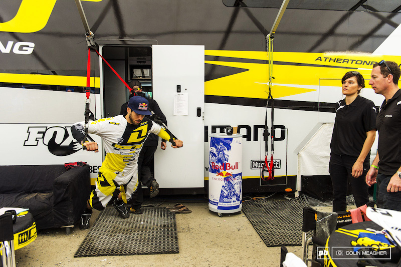 Gee Atherton warming up for action...