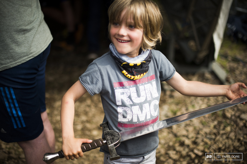 Jack Peat probably is too young to play with knives but can sure handle a sword like a good knight.