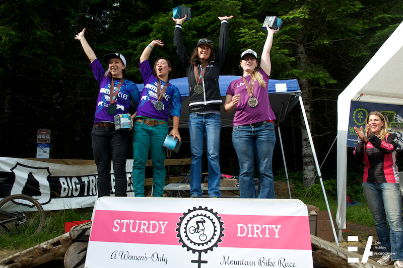 2014 Sturdy Dirty Pro category winners Pro Kelli Emmett Aja Philp Jaime Rees Veronika Voracek and Megan Chinburg not pictured .