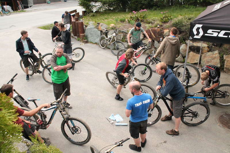 At the chalet setting up suspension