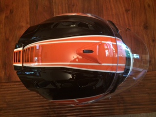 Custom paint to a Brand New (Plain White) Arai RX-7 GP. The work was undertaken for David Ferns. Ducati 848 Challenger.
