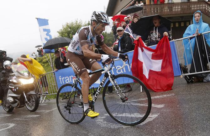 Blel Kadri (AG2R-La Mondiale) solos to his first Grand Tour win...

Photo: © Bettini Photo