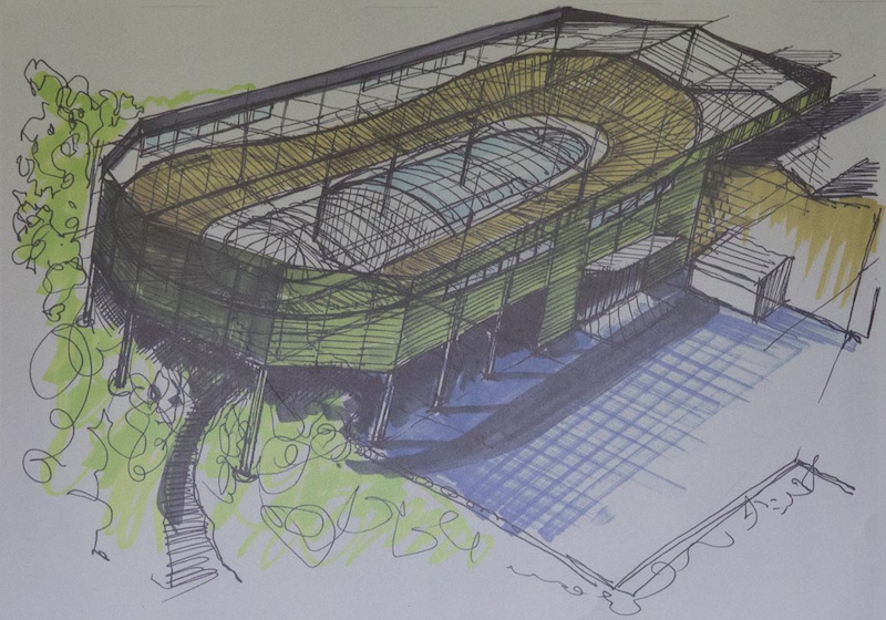 Velodrome on top workshop below