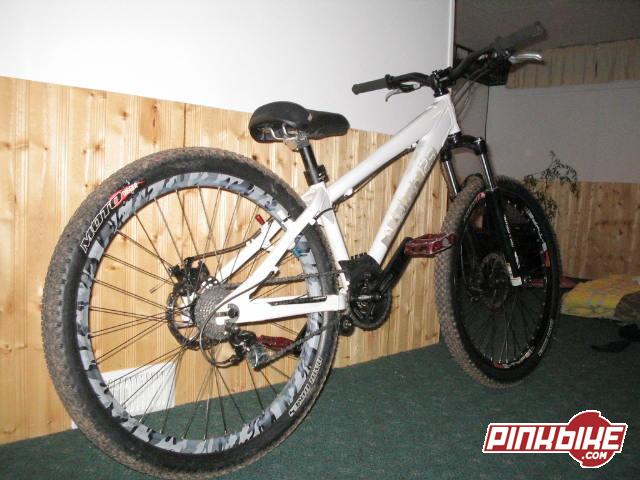 06 Norco 125 new S-type Camo rim, new deor hub and spokes, new red oddyssey pedals!