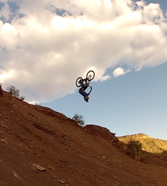 Fun little flip at old rampage site 
Photo by Kdog
