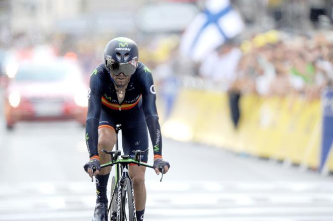 Alejandro Valverde (Movistar) remains in fourth overall after the time trial... 

Photo credit © Fotoreporter Sirotti
