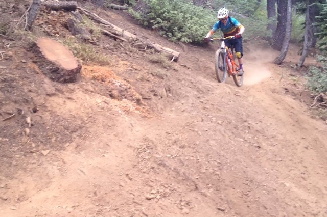 Off camber section on sunrise Downieville DH race
