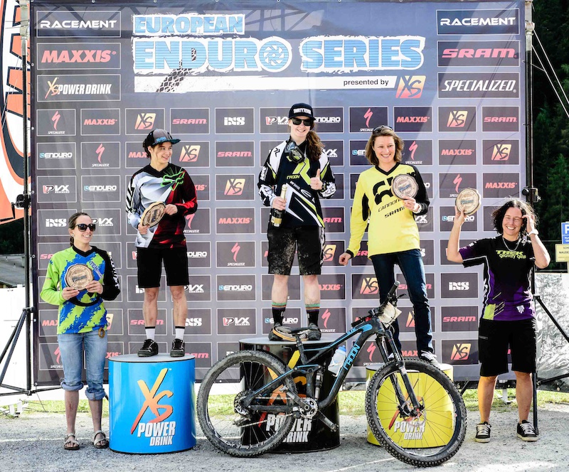 Prize giving ceremony of the European Enduro Series Round 4 in Nauders Austria on August 24 2014. Free image for editorial usage only Photo by Felix Sch ller.