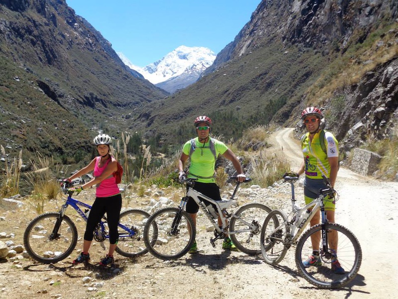 Climbing the dirt road at about 3900m outside of Huaraz, Peru.  Mid August 2014

Sweet singletrack decent to follow!