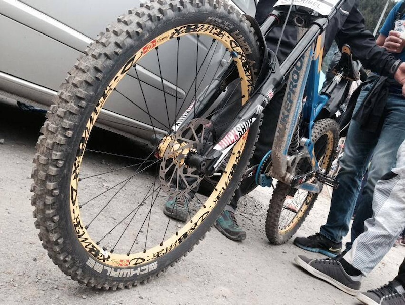 Take a look at Sam Hill procore dual valve system (near fork arch). If you closely look at the chain guide area, he runs E-13 LG1 taco with turbo charger bash guard for added security.